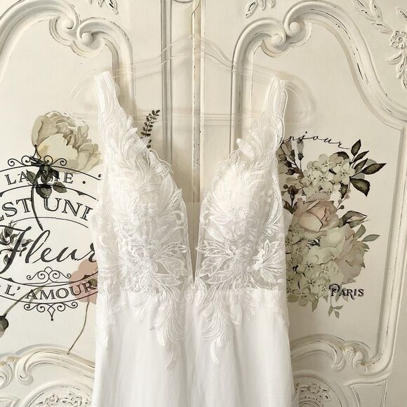 Lulus Forever Promised Dress XL White Wedding Chiffon Sequin Embroidered NWT - Picture 6 of 12